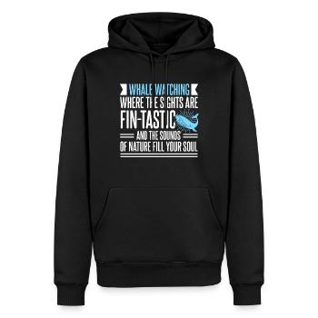 Conception de baleine pour les baleines et les baleines bleues ou les bélugas - Sweat à capuche Premium bio Homme - noir - Devant - Nico (187cm)