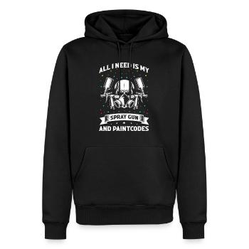 Autolackierer Angebot für Autolackierer - Männer Premium Bio Hoodie - Schwarz - Vorne - Nico (187cm)