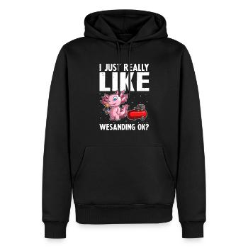 Autolackierer Angebot für Karosseriebauer - Männer Premium Bio Hoodie - Schwarz - Vorne - Nico (187cm)