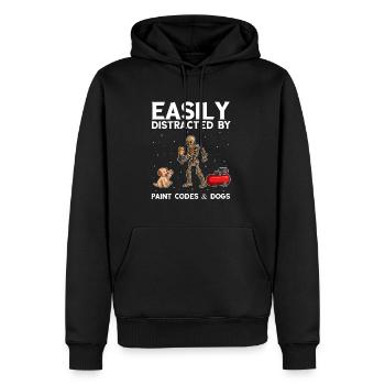 Offre de peintre automobile pour les carrossiers - Sweat à capuche Premium bio Homme - noir - Devant - Nico (187cm)