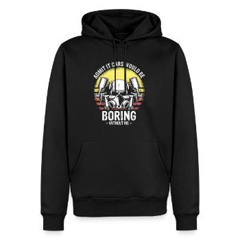 Offre Car Painter pour les carrossiers - Sweat à capuche Premium bio Homme - noir - Devant - Nico (187cm)