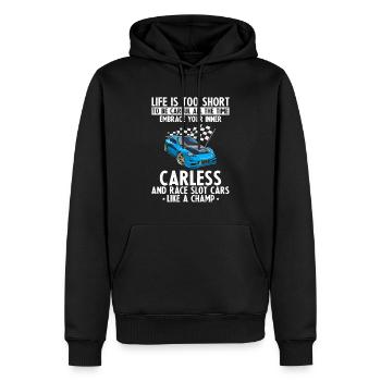 Course de voitures à sous pour voitures de machines à sous et voitures RC - Sweat à capuche Premium bio Homme - noir - Devant - Nico (187cm)
