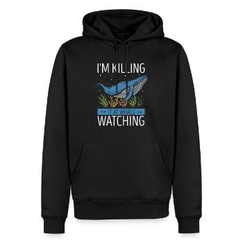 Orca Beobachtung für Buckelwale und Meerwale - Männer Premium Bio Hoodie - Schwarz - Vorne - Nico (187cm)