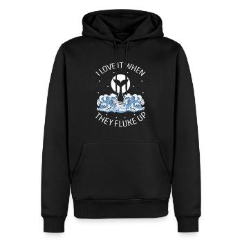 Wal-Design für Wale und Blauwale oder Belugawale - Männer Premium Bio Hoodie - Schwarz - Vorne - Nico (187cm)