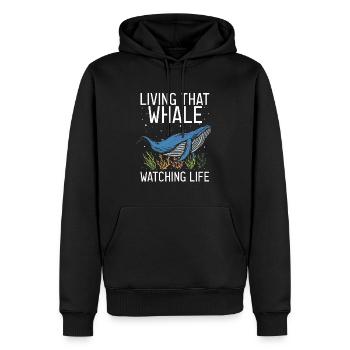 Ozean Meer Wal Zitat für Wal Meeressäugetiere - Männer Premium Bio Hoodie - Schwarz - Vorne - Nico (187cm)