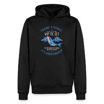 Meeressäuger für Orca-Beobachtung und Buckelwal - Männer Premium Bio Hoodie - Schwarz - Vorne - Nico (187cm)