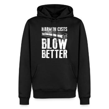 Mundharmonika Instrument und Mundharmonika - Männer Premium Bio Hoodie - Schwarz - Vorne - Nico (187cm)