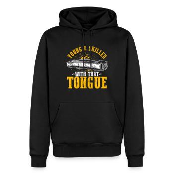 Mundharmonika Spieler und Mundharmonika - Männer Premium Bio Hoodie - Schwarz - Vorne - Nico (187cm)