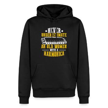 Mundharmonika Instrument und Mundharmonika - Männer Premium Bio Hoodie - Schwarz - Vorne - Nico (187cm)