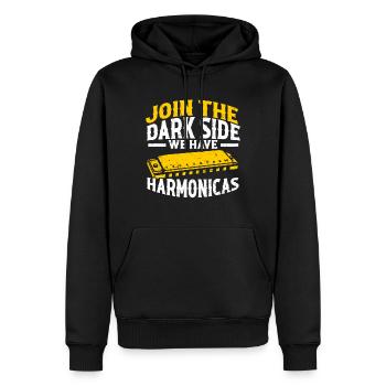 Mundharmonika Instrument und Mundharmonika - Männer Premium Bio Hoodie - Schwarz - Vorne - Nico (187cm)