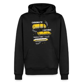 Französische Harfinisten und Harmonikaspieler - Männer Premium Bio Hoodie - Schwarz - Vorne - Nico (187cm)