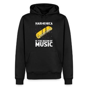 Mundharmonika Instrument und Mundharmonika - Männer Premium Bio Hoodie - Schwarz - Vorne - Nico (187cm)