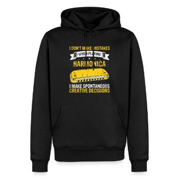 Mundharmonika Spieler und Mundharmonika - Männer Premium Bio Hoodie - Schwarz - Vorne - Nico (187cm)