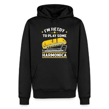 Mundharmonika Spieler und Mundharmonika - Männer Premium Bio Hoodie - Schwarz - Vorne - Nico (187cm)