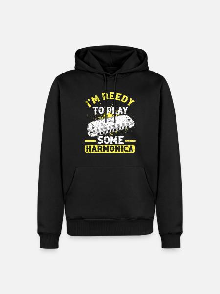 Harmonikaspieler für Munharmonika Spieler - Männer Premium Bio Hoodie - Schwarz