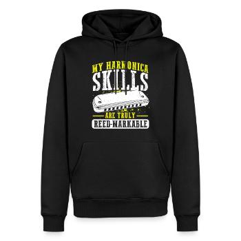 Mundharmonika Spieler und Mundharmonika - Männer Premium Bio Hoodie - Schwarz - Vorne - Nico (187cm)