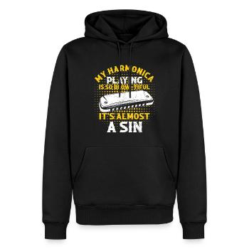 Harmonikaspieler für Munharmonika Spieler - Männer Premium Bio Hoodie - Schwarz - Vorne - Nico (187cm)