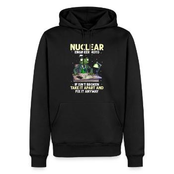 Kernenergie Spruch für Kernenergie - Männer Premium Bio Hoodie - Schwarz - Vorne - Nico (187cm)