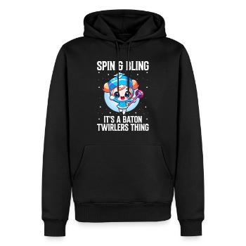 Stocktanz Design für Stabtänzerin - Männer Premium Bio Hoodie - Schwarz - Vorne - Nico (187cm)