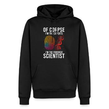 Forensischer Wissenschaftlicher Ermittler - Männer Premium Bio Hoodie - Schwarz - Vorne - Nico (187cm)