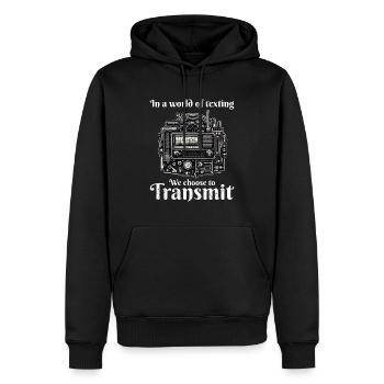 Vintage-Amateurfunker Lustig - Männer Premium Bio Hoodie - Schwarz - Vorne - Nico (187cm)