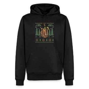 Capybara Snow Christmas Capybara Winter - Men’s Premium Organic Hoodie - black - Front - Nico (187cm)