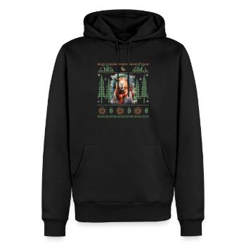 Christmas Capybara Winter Capybara Snow - Men’s Premium Organic Hoodie - black - Front - Nico (187cm)