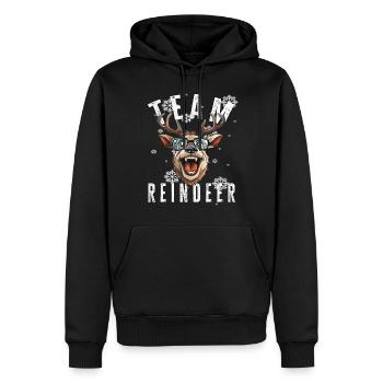 Motif de Noël renne Noël équipe renne - Sweat à capuche Premium bio Homme - noir - Devant - Nico (187cm)