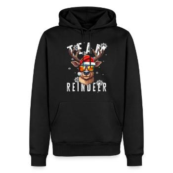 Motif de Noël renne Noël équipe renne - Sweat à capuche Premium bio Homme - noir - Devant - Nico (187cm)