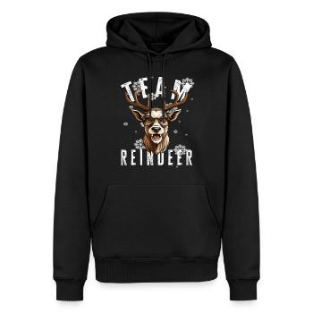 Motif de Noël renne Noël équipe renne - Sweat à capuche Premium bio Homme - noir - Devant - Nico (187cm)