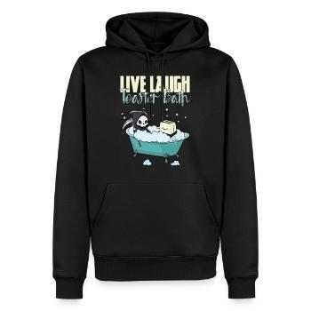 Live Laugh Grille-pain Bain Meme Drôle Grim Reaper - Sweat à capuche Premium bio Homme - noir - Devant - Nico (187cm)