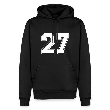 27 Zahl Trikot - Männer Premium Bio Hoodie - Schwarz - Vorne - Nico (187cm)