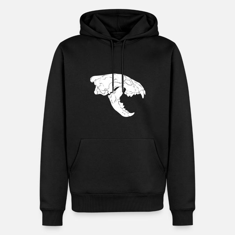 Crâne de carcajou - Sweat à capuche Premium bio Homme - noir