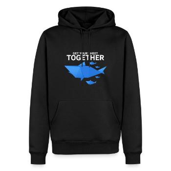 Conception d'origami Kirigami coloré - Sweat à capuche Premium bio Homme - noir - Devant - Nico (187cm)