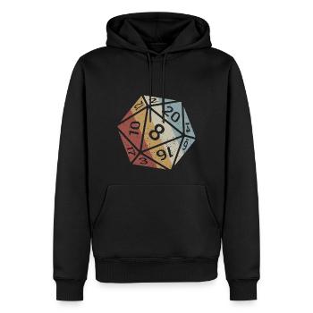 20-sided Cube Retro Style Vintage - Men’s Premium Organic Hoodie - black - Front - Nico (187cm)