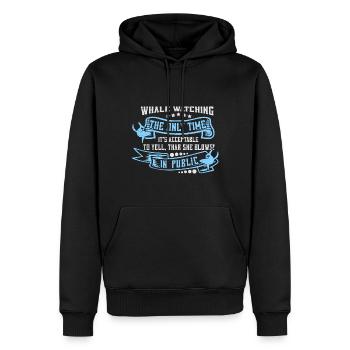 Orca Beobachtung für Buckelwale und Meerwale - Männer Premium Bio Hoodie - Schwarz - Vorne - Nico (187cm)