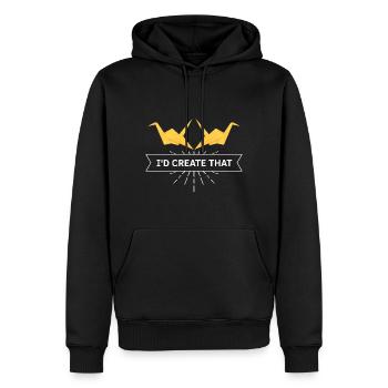 Conception d'origami japonais et origami kirigami - Sweat à capuche Premium bio Homme - noir - Devant - Nico (187cm)