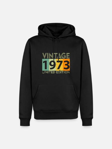 1973 Geboren Vintage Geburtstg Retro - Mannen Premium Bio hoodie - zwart