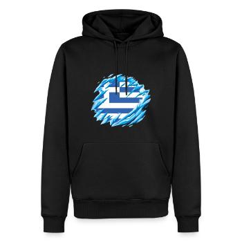 Drapeau de la Grèce Hellas Athènes Drapeau grec - Sweat à capuche Premium bio Homme - noir - Devant - Nico (187cm)
