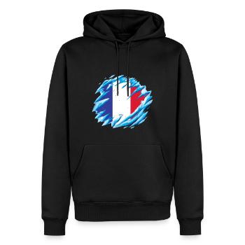 Frankreich Flagge Used Look Französische Fahne - Männer Premium Bio Hoodie - Schwarz - Vorne - Nico (187cm)