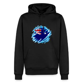 Australien Flagge Down Under Australische Fahne - Männer Premium Bio Hoodie - Schwarz - Vorne - Nico (187cm)