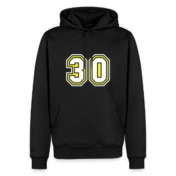 Symbole de 30 chiffres - Sweat à capuche Premium bio Homme - noir - Devant - Nico (187cm)