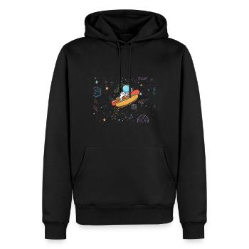 Astronaute Hot Dog Love Astronomie Hot Dog - Sweat à capuche Premium bio Homme - noir - Devant - Nico (187cm)
