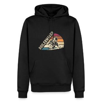 Silhouette de chaudronnier - Sweat à capuche Premium bio Homme - noir - Devant - Nico (187cm)