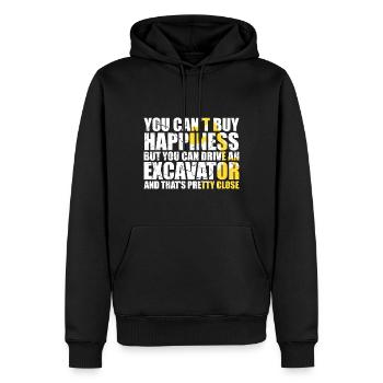 Baggerführer für Bagger und Sandbagger - Männer Premium Bio Hoodie - Schwarz - Vorne - Nico (187cm)