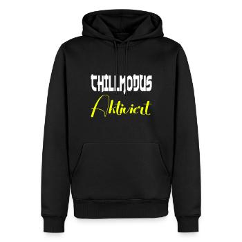 Mode Chill activé - Sweat à capuche Premium bio Homme - noir - Devant - Nico (187cm)