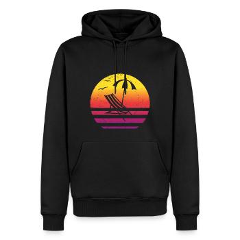Urlaub Retro Style Vintage - Männer Premium Bio Hoodie - Schwarz - Vorne - Nico (187cm)