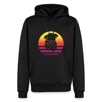 Koala Retro Style Vintage - Männer Premium Bio Hoodie - Schwarz - Vorne - Nico (187cm)