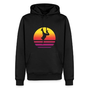 Breakdance Retro Style Vintage - Männer Premium Bio Hoodie - Schwarz - Vorne - Nico (187cm)