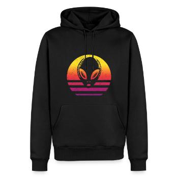 Alien Retro Style Vintage - Männer Premium Bio Hoodie - Schwarz - Vorne - Nico (187cm)
